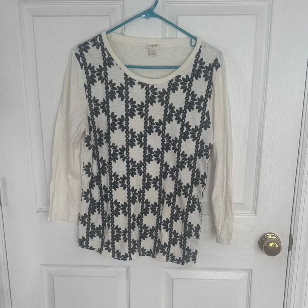 J. Crew Cream Long Sleeve Top